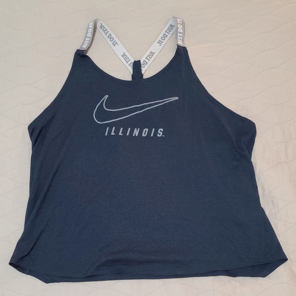 NWOT Nike Dri-Fit University of Illinois Backless Tank - Blue/Gray, Size XL
